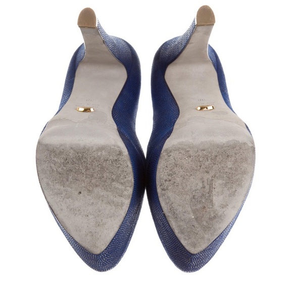 Sergio Rossi Blue & Black textured Heels - Picture 6 of 6